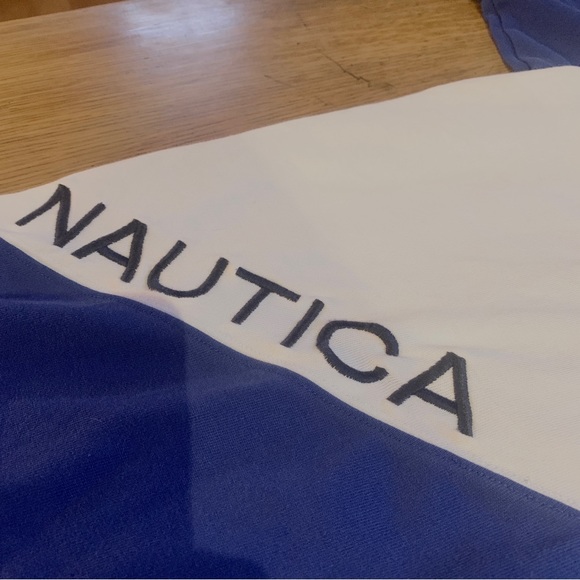 NAUTICA Short Sleeve Polo Tee 90’s Style Navy Blue and White Casual Men Sz Med - Picture 8 of 8